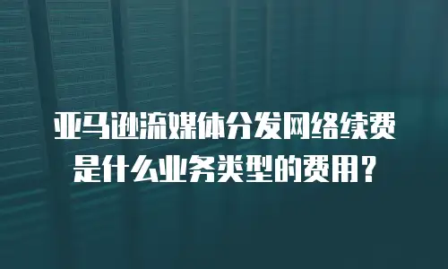 亚马逊流媒体分发网络续费是什么业务类型的费用？