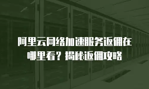 阿里云网络加速服务返佣在哪里看？揭秘返佣攻略