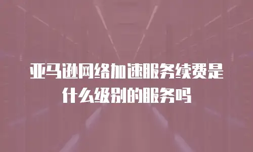 亚马逊网络加速服务续费是什么级别的服务吗