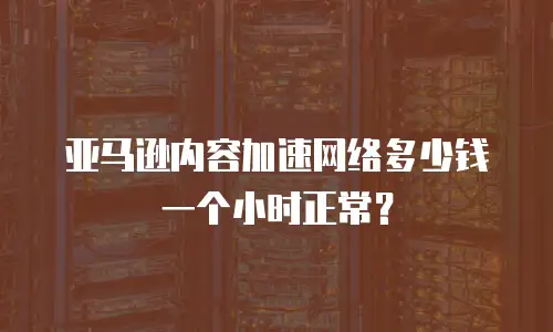 亚马逊内容加速网络多少钱一个小时正常？