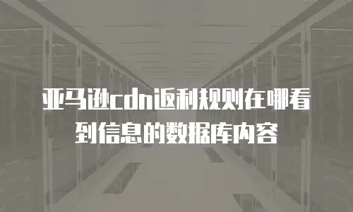亚马逊cdn返利规则在哪看到信息的数据库内容