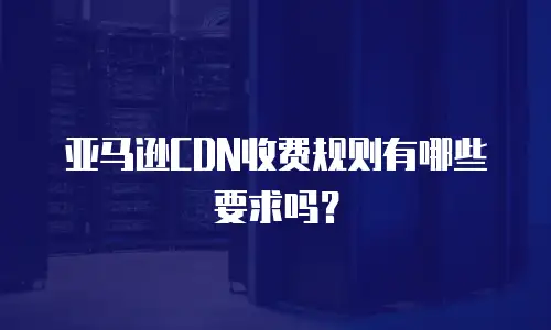 亚马逊CDN收费规则有哪些要求吗？