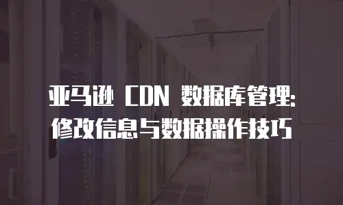 亚马逊 CDN 数据库管理: 修改信息与数据操作技巧