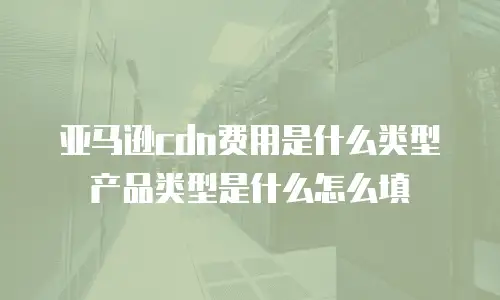 亚马逊cdn费用是什么类型产品类型是什么怎么填