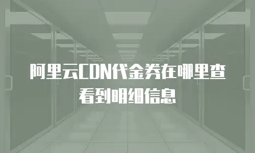 阿里云CDN代金券在哪里查看到明细信息
