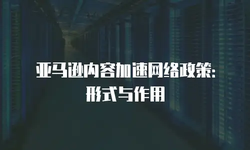 亚马逊内容加速网络政策：形式与作用
