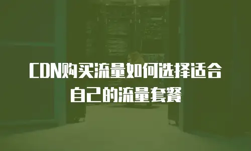  CDN购买流量如何选择适合自己的流量套餐