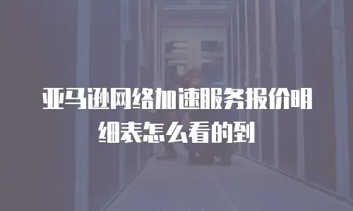 亚马逊网络加速服务报价明细表怎么看的到