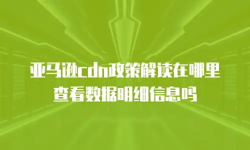 亚马逊cdn政策解读在哪里查看数据明细信息吗
