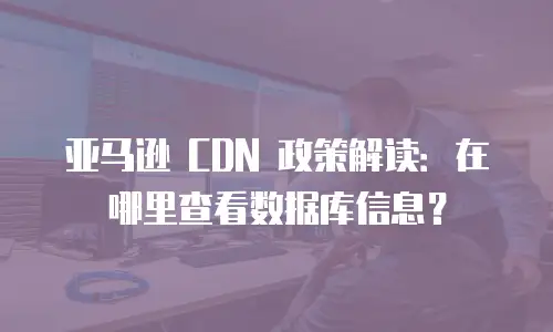 亚马逊 CDN 政策解读：在哪里查看数据库信息？