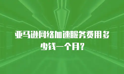 亚马逊网络加速服务费用多少钱一个月？
