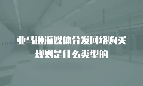 亚马逊流媒体分发网络购买规则是什么类型的