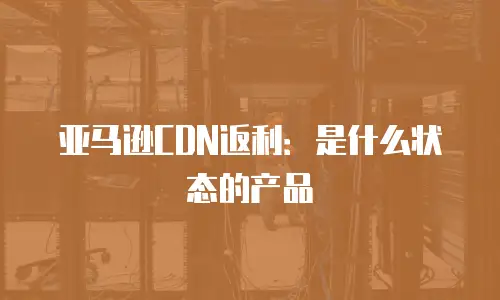 亚马逊CDN返利：是什么状态的产品