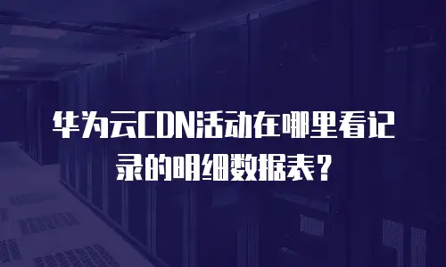 华为云CDN活动在哪里看记录的明细数据表？