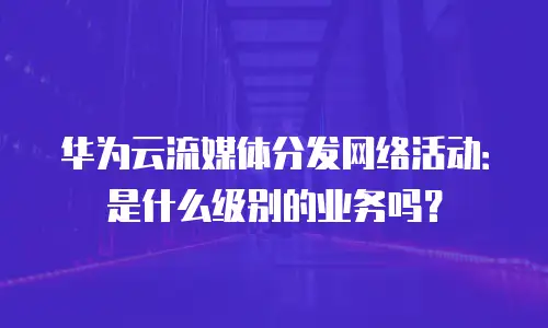 华为云流媒体分发网络活动：是什么级别的业务吗？