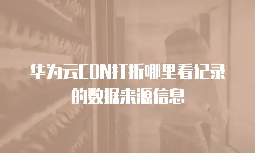 华为云CDN打折哪里看记录的数据来源信息