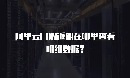阿里云CDN返佣在哪里查看明细数据？