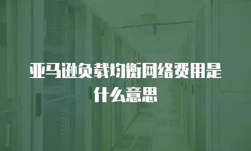 亚马逊负载均衡网络费用是什么意思