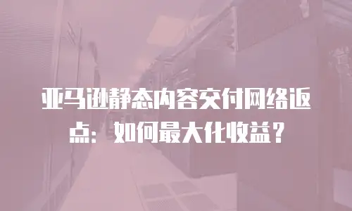 亚马逊静态内容交付网络返点：如何最大化收益？