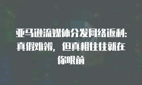亚马逊流媒体分发网络返利：真假难辨，但真相往往就在你眼前