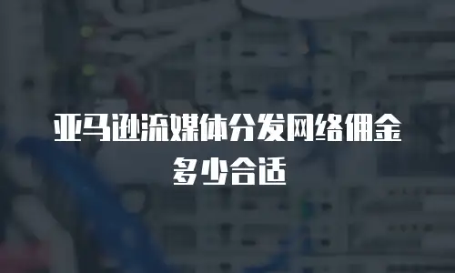 亚马逊流媒体分发网络佣金多少合适