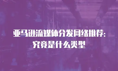 亚马逊流媒体分发网络推荐：究竟是什么类型