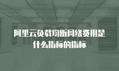 阿里云负载均衡网络费用是什么指标的指标