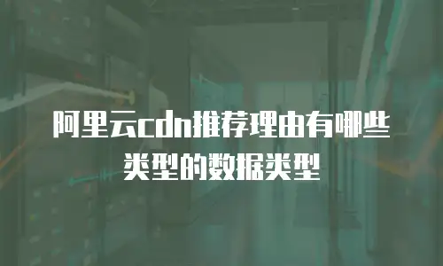 阿里云cdn推荐理由有哪些类型的数据类型