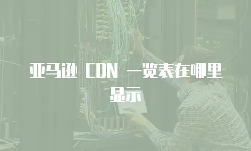 亚马逊 CDN 一览表在哪里显示