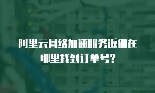 阿里云网络加速服务返佣在哪里找到订单号？