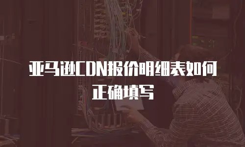 亚马逊CDN报价明细表如何正确填写