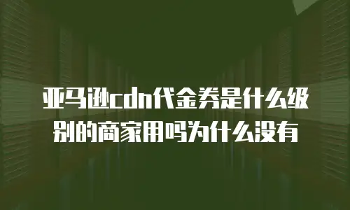 亚马逊cdn代金券是什么级别的商家用吗为什么没有