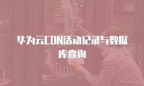 华为云CDN活动记录与数据库查询