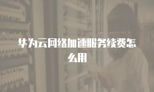 华为云网络加速服务续费怎么用