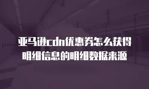 亚马逊cdn优惠券怎么获得明细信息的明细数据来源