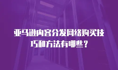 亚马逊内容分发网络购买技巧和方法有哪些？