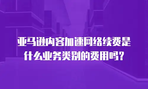 亚马逊内容加速网络续费是什么业务类别的费用吗？