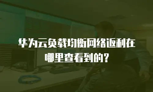 华为云负载均衡网络返利在哪里查看到的？