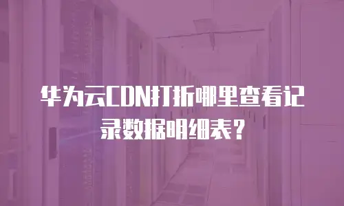 华为云CDN打折哪里查看记录数据明细表？