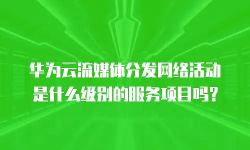 华为云流媒体分发网络活动是什么级别的服务项目吗？