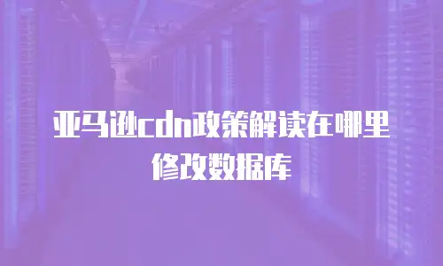 亚马逊cdn政策解读在哪里修改数据库