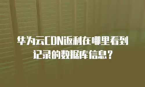 华为云CDN返利在哪里看到记录的数据库信息？