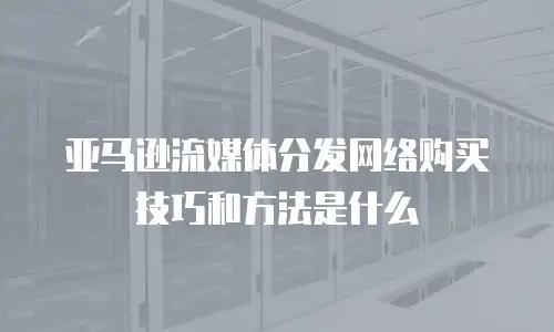 亚马逊流媒体分发网络购买技巧和方法是什么