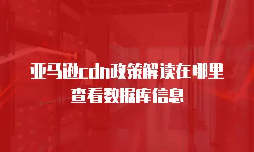 亚马逊cdn政策解读在哪里查看数据库信息