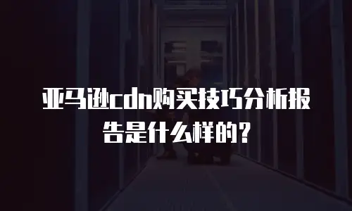 亚马逊cdn购买技巧分析报告是什么样的？