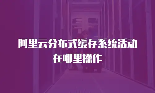 阿里云分布式缓存系统活动在哪里操作