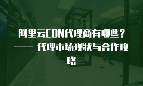 阿里云CDN代理商有哪些？&mdash;&mdash; 代理市场现状与合作攻略