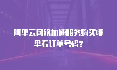 阿里云网络加速服务购买哪里看订单号码？