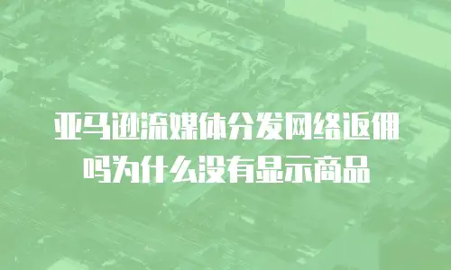 亚马逊流媒体分发网络返佣吗为什么没有显示商品