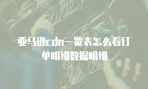 亚马逊cdn一览表怎么看订单明细数据明细